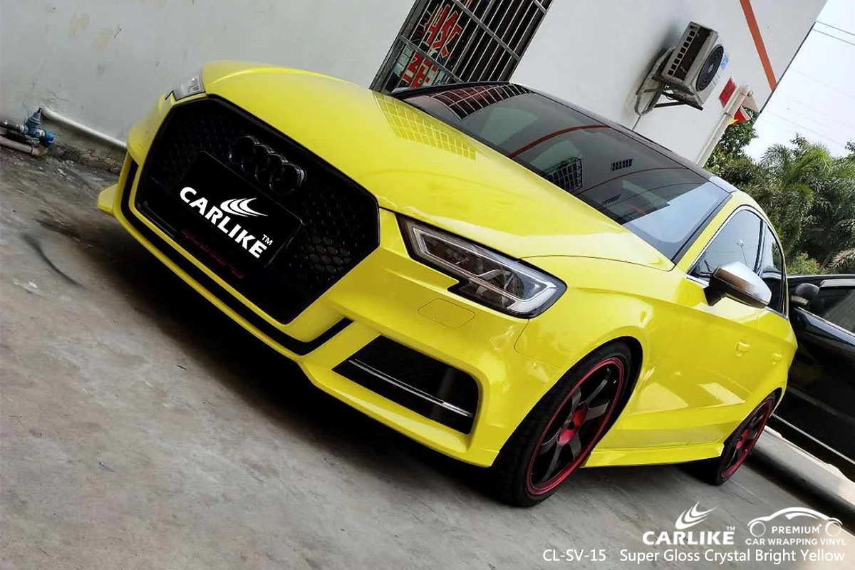 CL-SV-15 super gloss crystal bright yellow car foil for AUDI Provence-Alpes-Cote d'Azur France