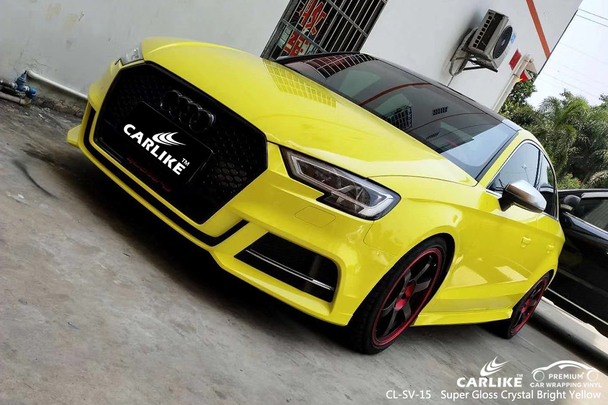 CL-SV-15 super gloss crystal bright yellow car foil for AUDI Provence-Alpes-Cote d'Azur France