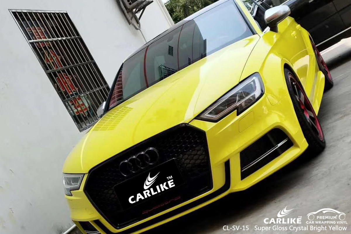 CL-SV-15 super gloss crystal bright yellow car foil for AUDI Provence-Alpes-Cote d'Azur France
