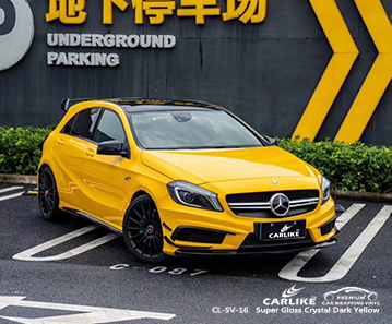 CL-SV-16 vinil envoltório amarelo escuro cristal super brilhante para MERCEDES-BENZ Oklahoma Estados Unidos