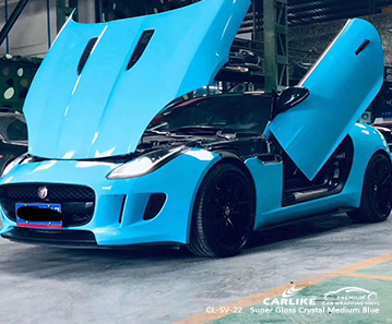 غلاف السيارة CL-SV-22 فائق اللمعان بلوري أزرق لامع للسيارة جاكوار واشنطن الولايات المتحدة