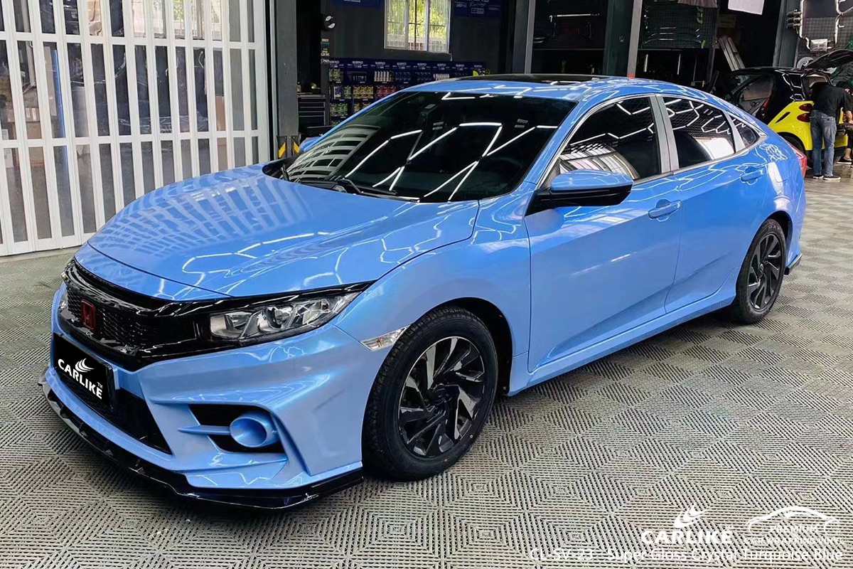 CL-SV-23 super gloss crystal turquoise blue wrap car black matt for HONDA Malacca Malaysia