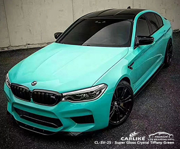 BMW Minas Gerais Brezilya için CL-SV-25 süper parlak kristal tiffany yeşil vinil filmler