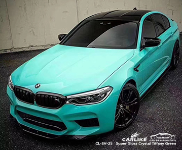 CL-SV-25 super gloss crystal tiffany green automobile vinyl wrapping for BMW