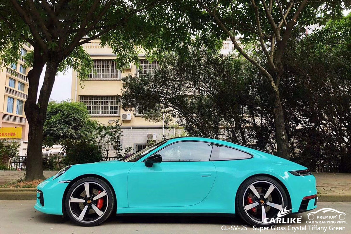 CL-SV-25 super gloss crystal tiffany green vinyl material suppliers for PORSCHE Mari Russia