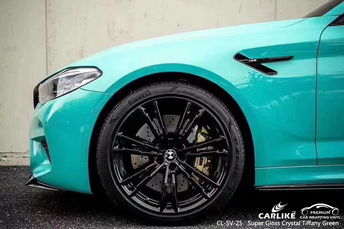 CL-SV-25 super brillante cristal tiffany verde envoltura de vinilo de