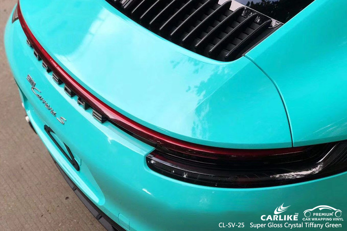 CL-SV-25 super gloss crystal tiffany green vinyl material suppliers for PORSCHE Mari Russia