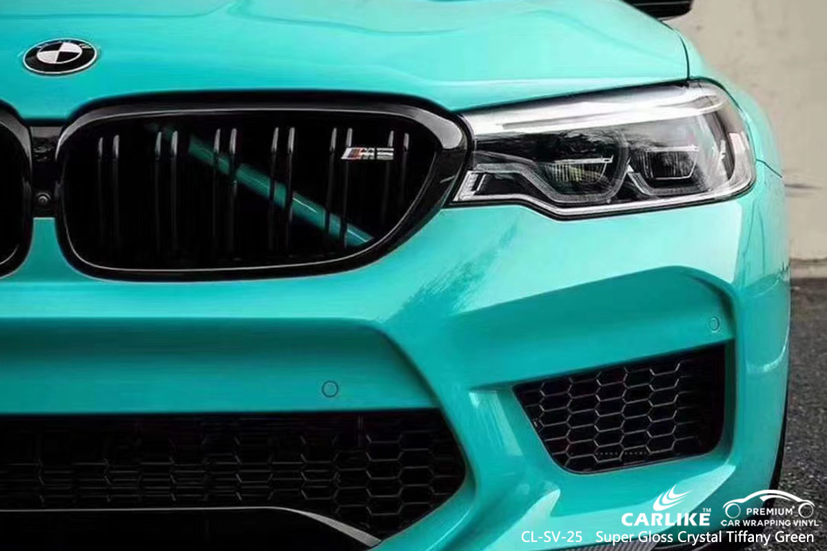 CL-SV-25 super brillante cristal tiffany verde envoltura de vinilo de