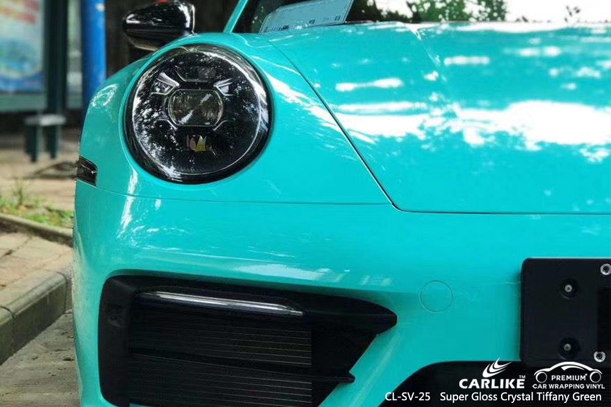 CL-SV-25 super gloss crystal tiffany green vinyl material suppliers for PORSCHE Mari Russia