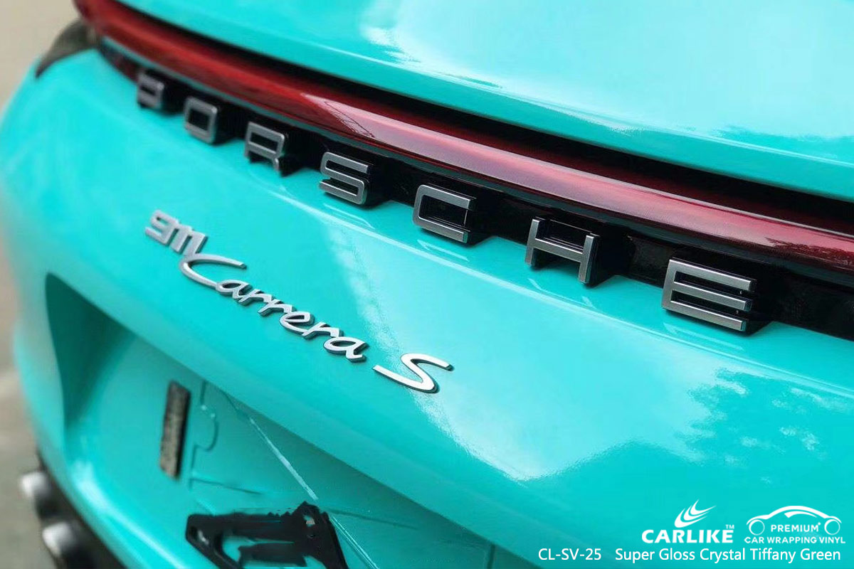 CL-SV-25 super gloss crystal tiffany green vinyl material suppliers for PORSCHE Mari Russia