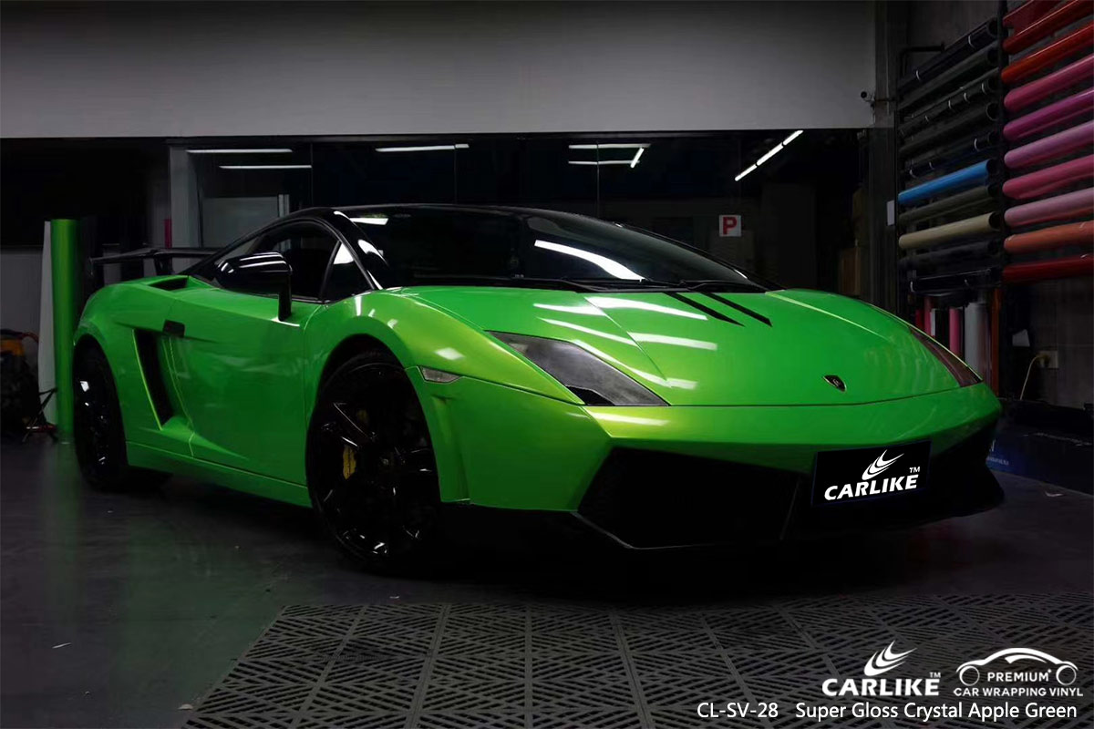 CL-SV-28 super gloss crystal apple green body wrap car supplier for LAMBORGHINI Utah United States