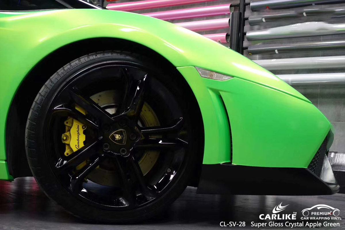 CL-SV-28 super gloss crystal apple green body wrap car supplier for LAMBORGHINI Utah United States