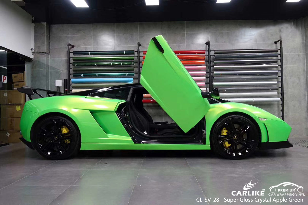 CL-SV-28 super gloss crystal apple green body wrap car supplier for LAMBORGHINI Utah United States