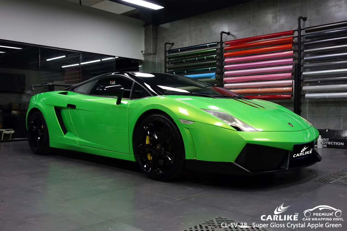 CL-SV-28 super gloss crystal apple green body wrap car supplier for LAMBORGHINI Utah United States