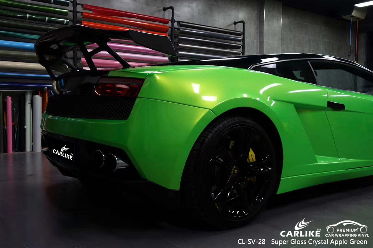 CL-SV-28 super gloss crystal apple green body wrap car supplier for LAMBORGHINI Utah United States