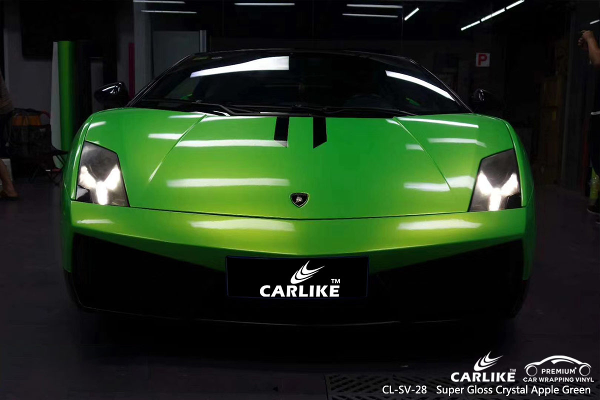 CL-SV-28 super gloss crystal apple green body wrap car supplier for LAMBORGHINI Utah United States