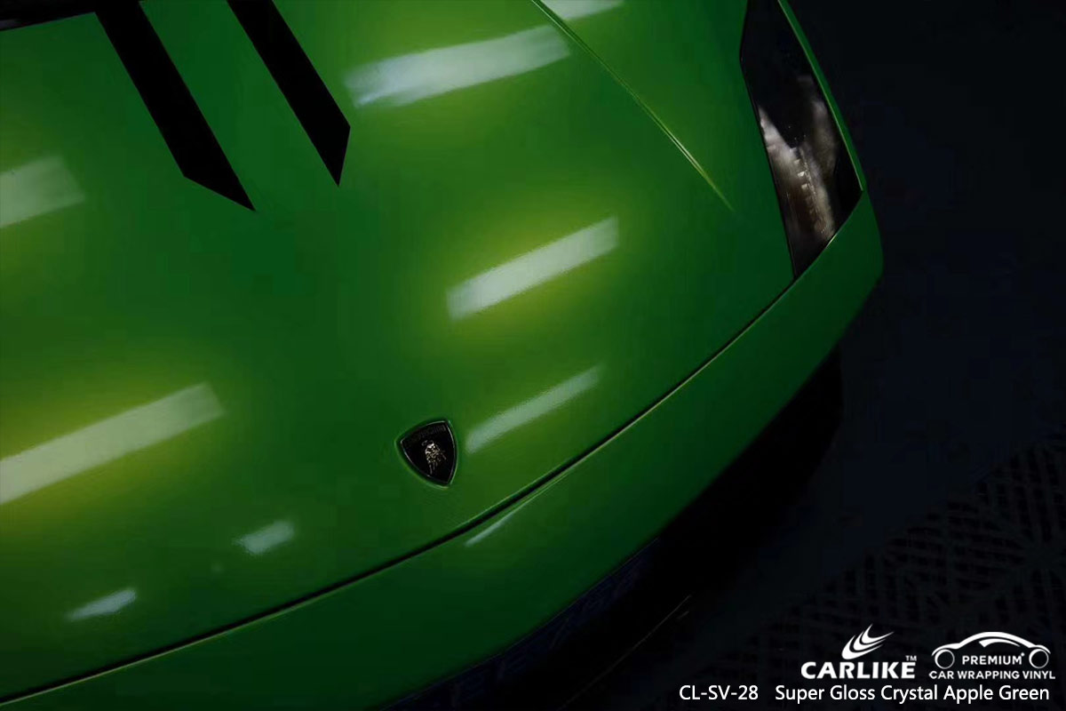 CL-SV-28 super gloss crystal apple green body wrap car supplier for LAMBORGHINI Utah United States