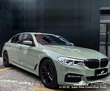 CL-SV-30 super gloss crystal khaki green car wrapping for BMW