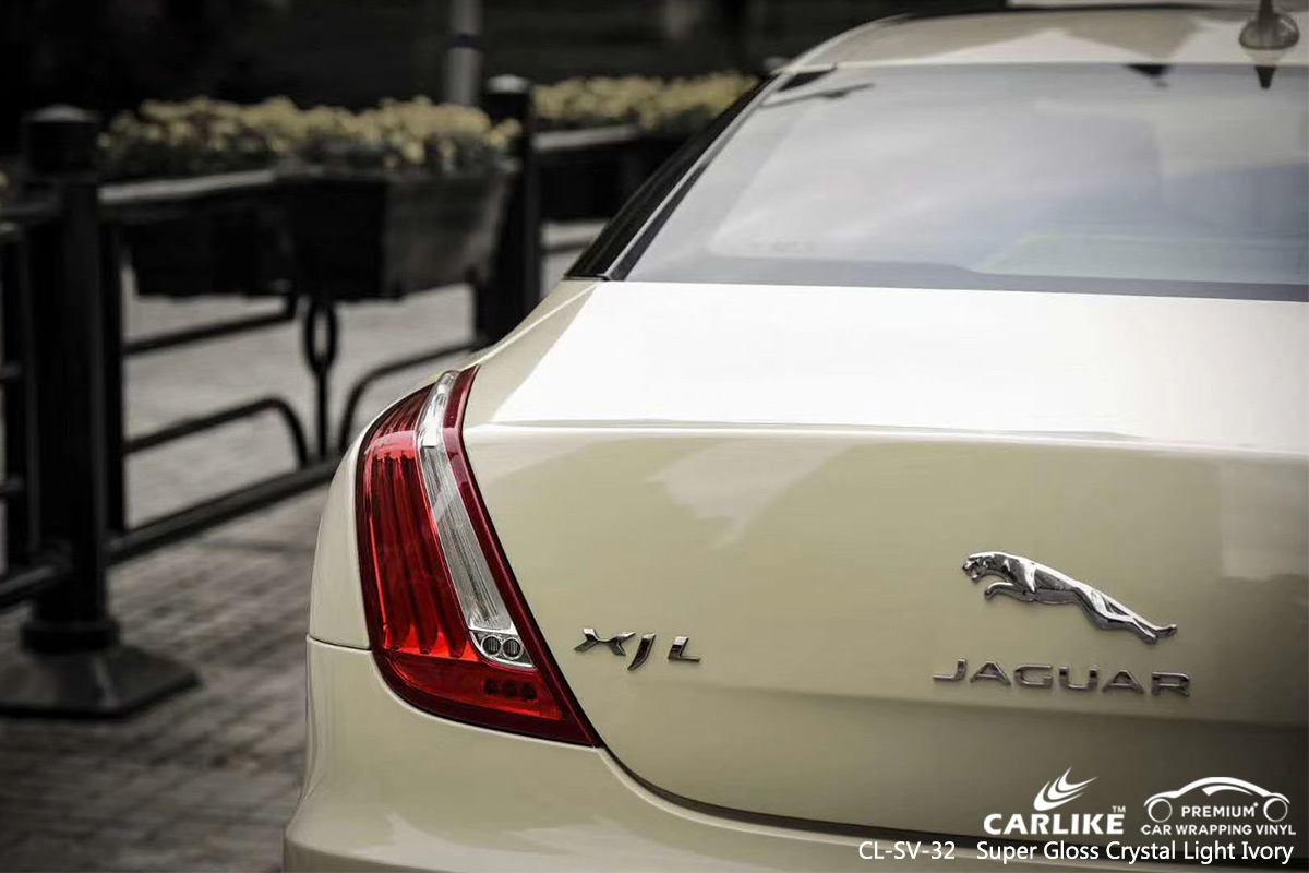 CL-SV-32 super gloss crystal light ivory high gloss vinyl wrap for JAGUAR Bourgogne-Franche-Comte France