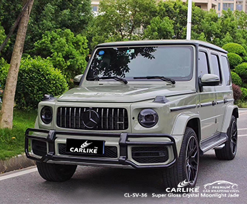 CL-SV-36 película de envoltura de coche de jade con luz de luna de cristal súper brillante para MERCEDES-BENZ