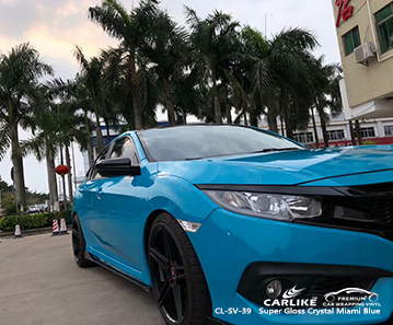 CL-SV-39 süper parlak kristal miami mavisi HONDA Kelantan Malezya için Moto vinil şal