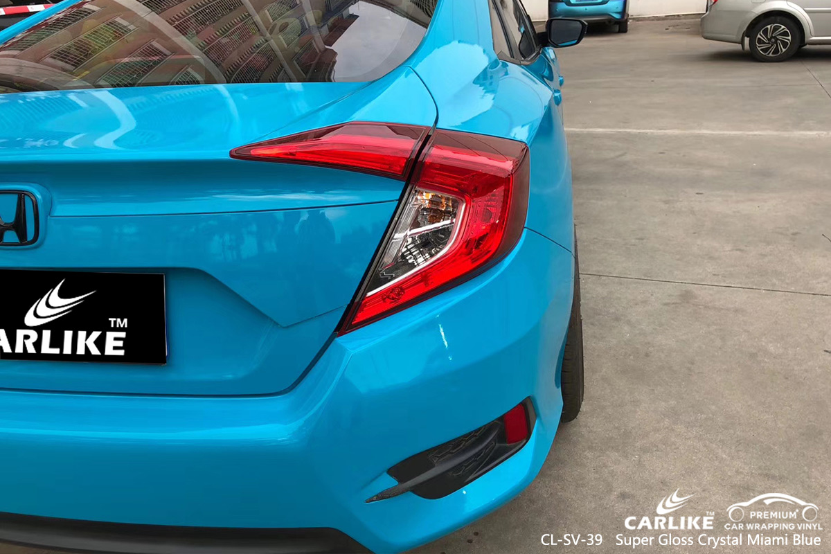 CL-SV-39 super gloss crystal miami blue Moto vinyl wrap for HONDA Kelantan Malaysia