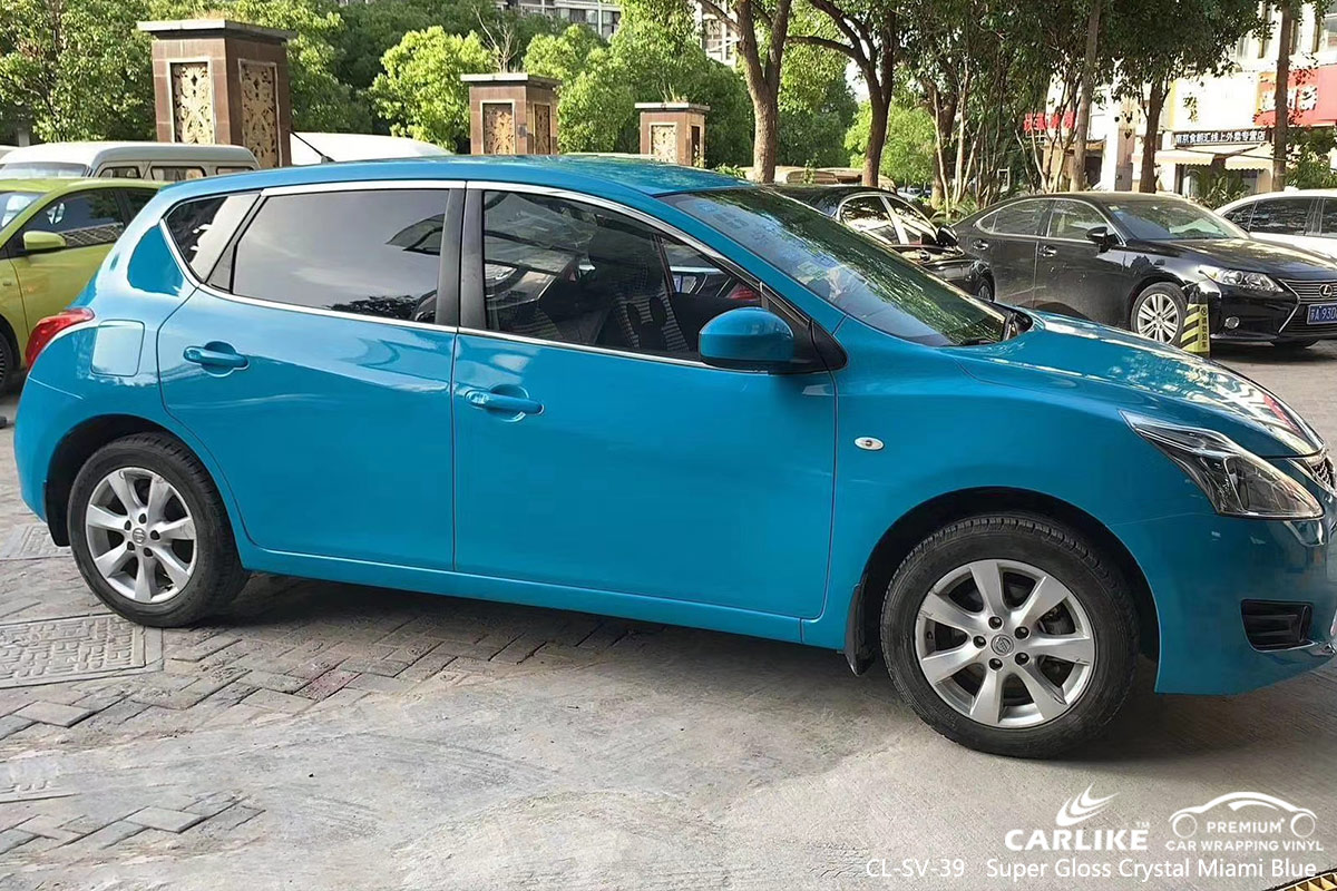 CL-SV-39 super gloss crystal miami blue scooter vinyl wrap gloss for NISSAN Osmaniye Turkey