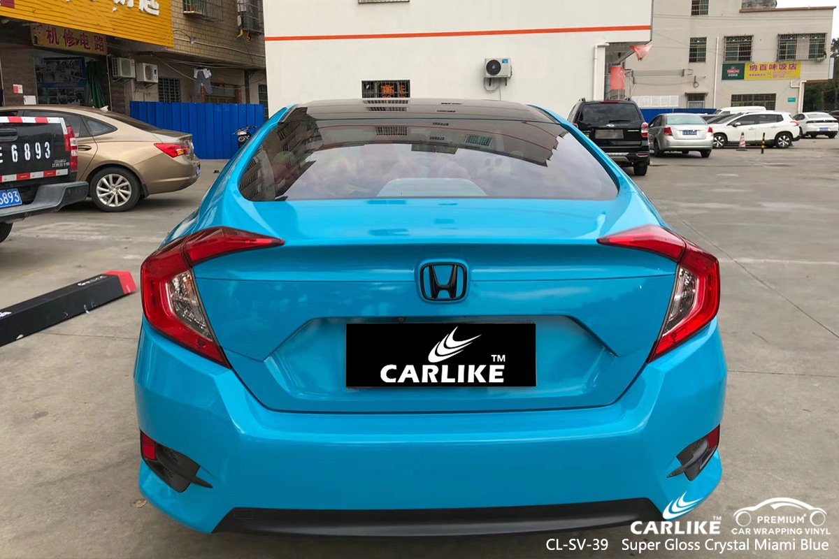 CL-SV-39 super gloss crystal miami blue Moto vinyl wrap for HONDA Kelantan Malaysia