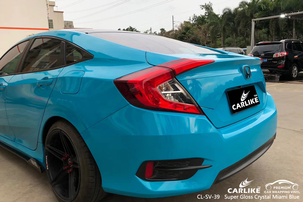 CL-SV-39 super gloss crystal miami blue Moto vinyl wrap for HONDA Kelantan Malaysia