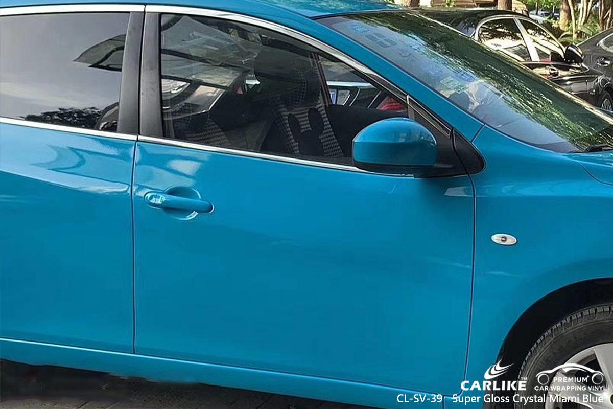 CL-SV-39 super gloss crystal miami blue scooter vinyl wrap gloss for NISSAN Osmaniye Turkey