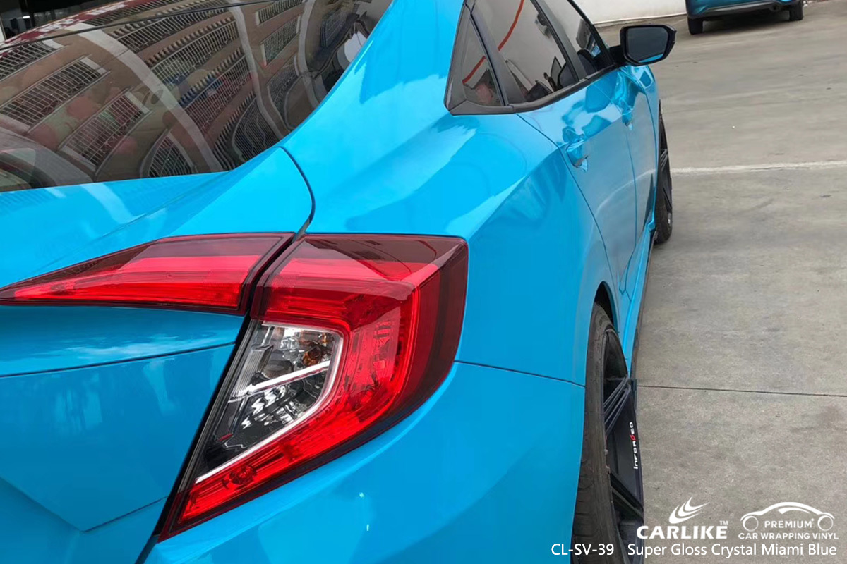 CL-SV-39 super gloss crystal miami blue Moto vinyl wrap for HONDA Kelantan Malaysia