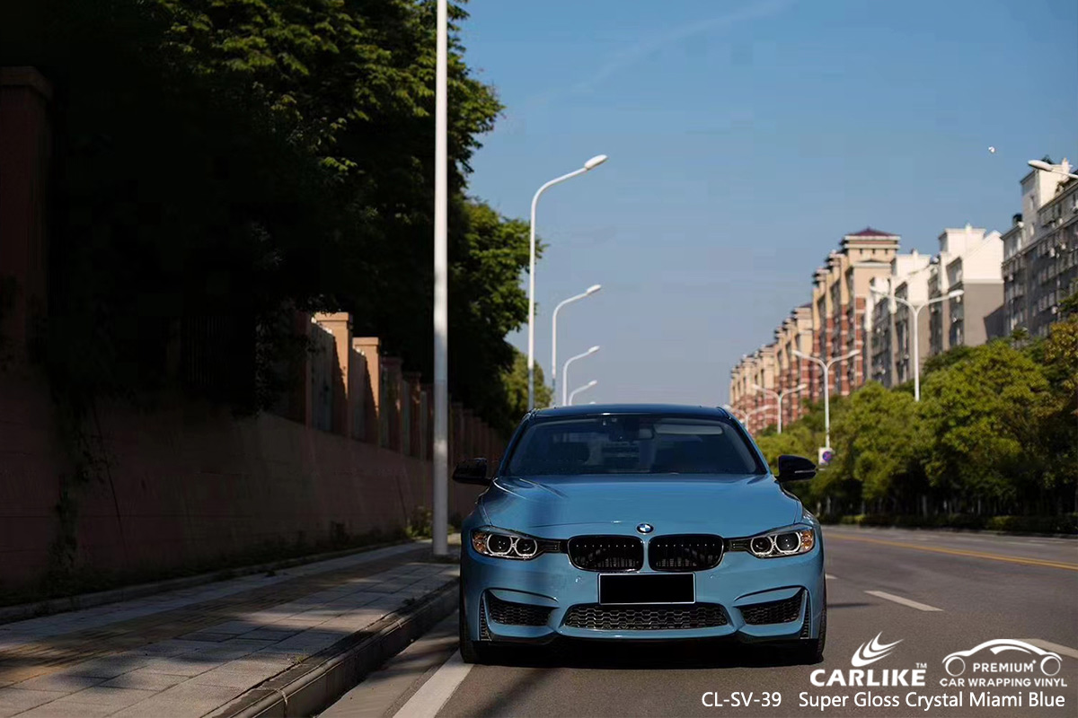CL-SV-39 super gloss crystal miami blue wrap car black matt for BMW Nevsehir Turkey