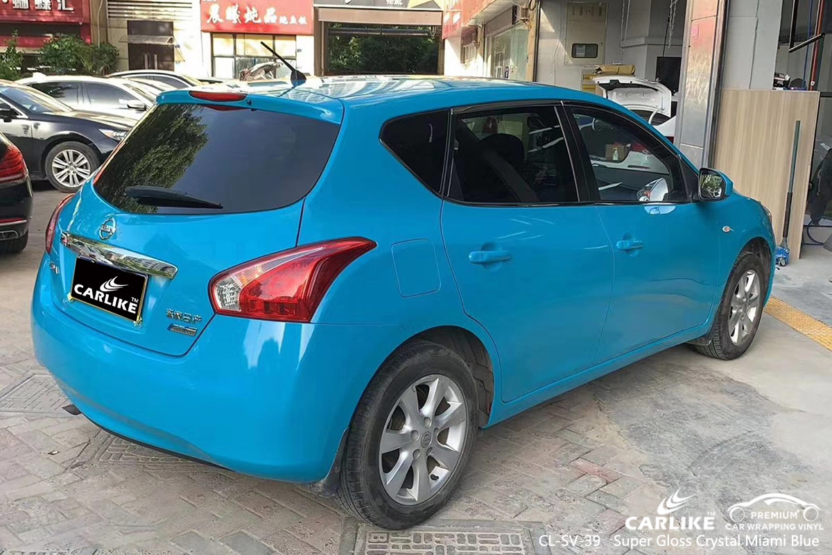 CL-SV-39 super gloss crystal miami blue scooter vinyl wrap gloss for NISSAN Osmaniye Turkey