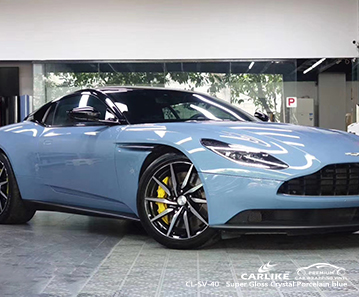 ASTON MARTIN Connecticut Amerika Birleşik Devletleri için CL-SV-40 süper parlak kristal porselen mavi vinil mat araba sargısı