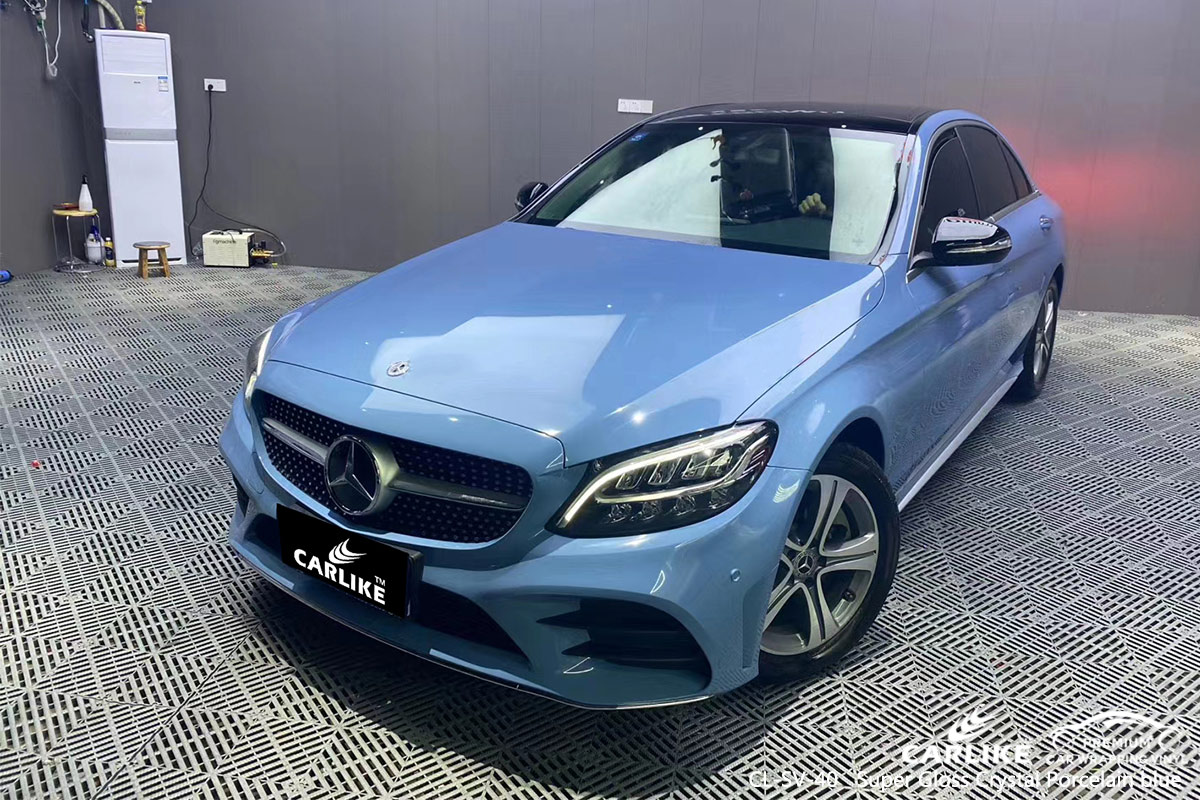 CL-SV-40 super gloss crystal porcelain blue car wrap gloss for MERCEDES-BENZ Iowa United States