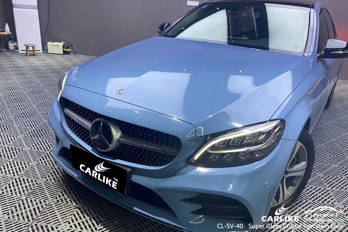 CL-SV-40 super gloss crystal porcelain blue car wrap gloss for MERCEDES-BENZ Iowa United States