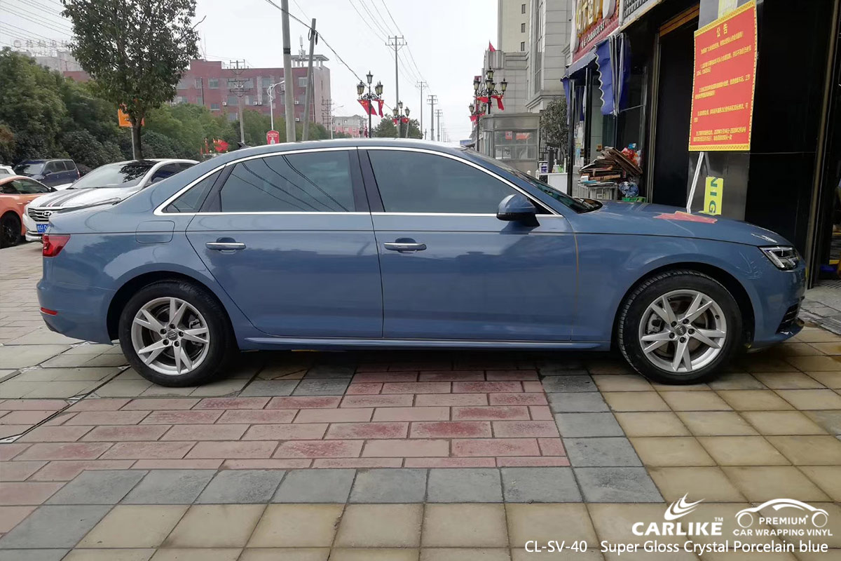 CL-SV-40 super gloss crystal porcelain blue car foil for AUDI New York United States