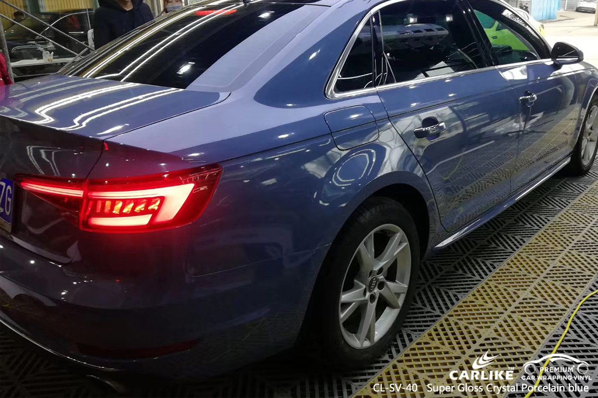 CL-SV-40 super gloss crystal porcelain blue car foil for AUDI New York United States