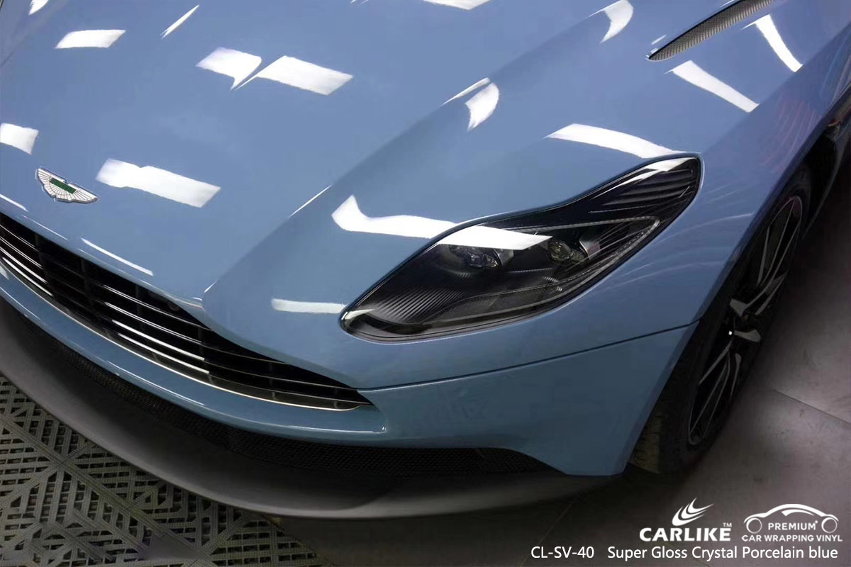 CL-SV-40 super gloss crystal porcelain blue vinyl matte car wrap for ASTON MARTIN Connecticut United States