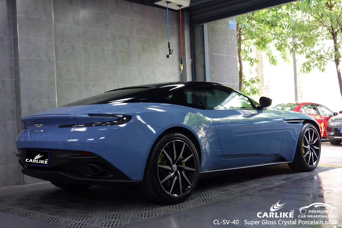 CL-SV-40 super gloss crystal porcelain blue vinyl matte car wrap for ASTON MARTIN Connecticut United States