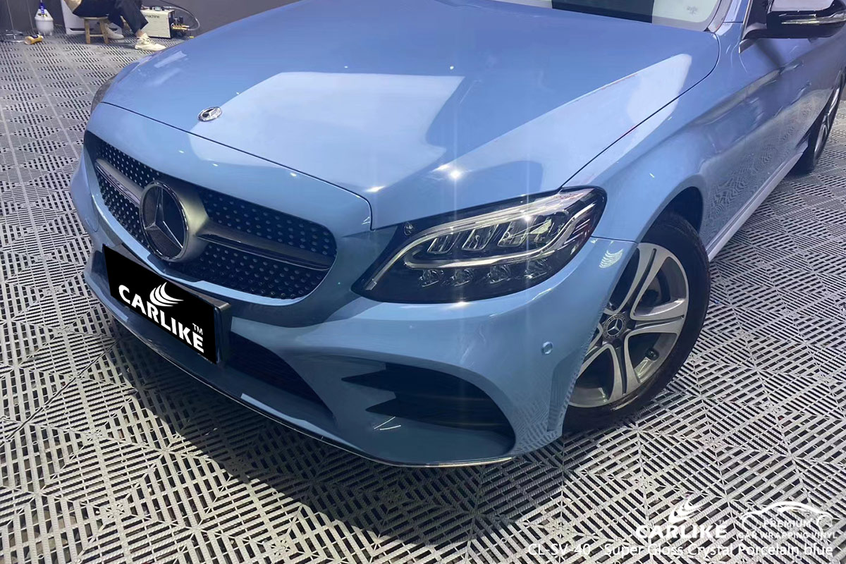 CL-SV-40 super gloss crystal porcelain blue car wrap gloss for MERCEDES-BENZ Iowa United States
