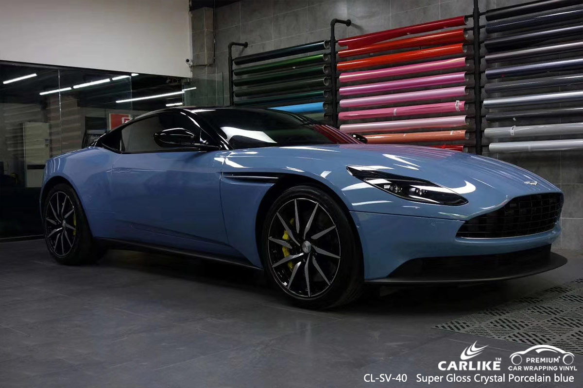 CL-SV-40 super gloss crystal porcelain blue vinyl matte car wrap for ASTON MARTIN Connecticut United States