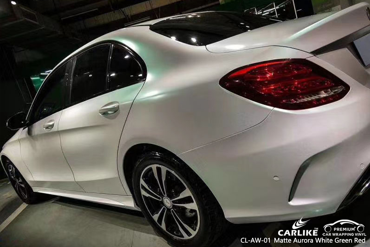 CL-AW-01 matte aurora white to green red vinyl matte car wrap for MERCEDES-BENZ Olongapo Philippines