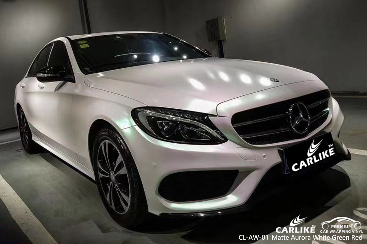 CL-AW-01 matte aurora white to green red vinyl matte car wrap for MERCEDES-BENZ Olongapo Philippines