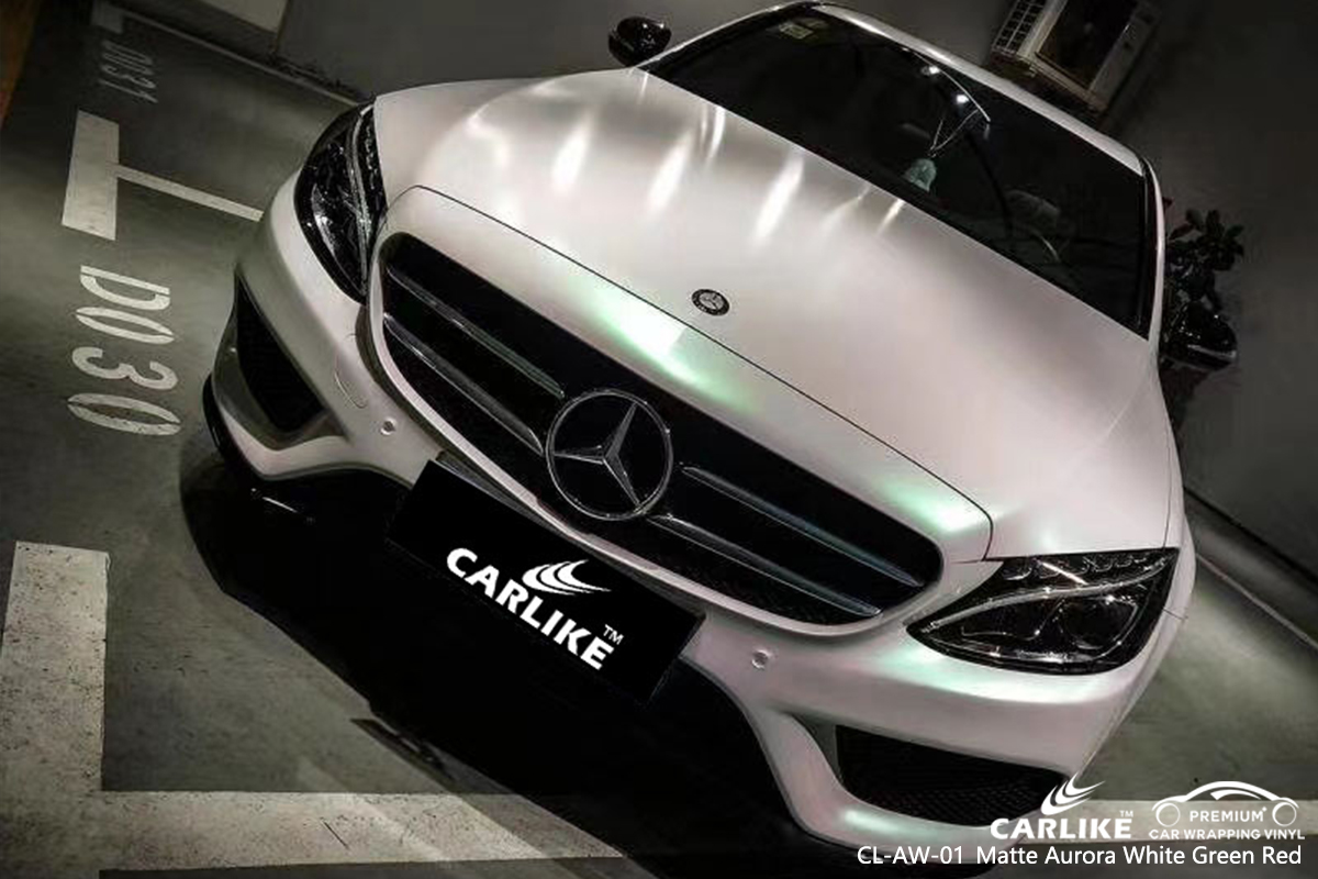 CL-AW-01 matte aurora white to green red vinyl matte car wrap for MERCEDES-BENZ Olongapo Philippines