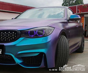 CL-CE-02 matte chameleon light blue to purple body wrap car supplier for BMW