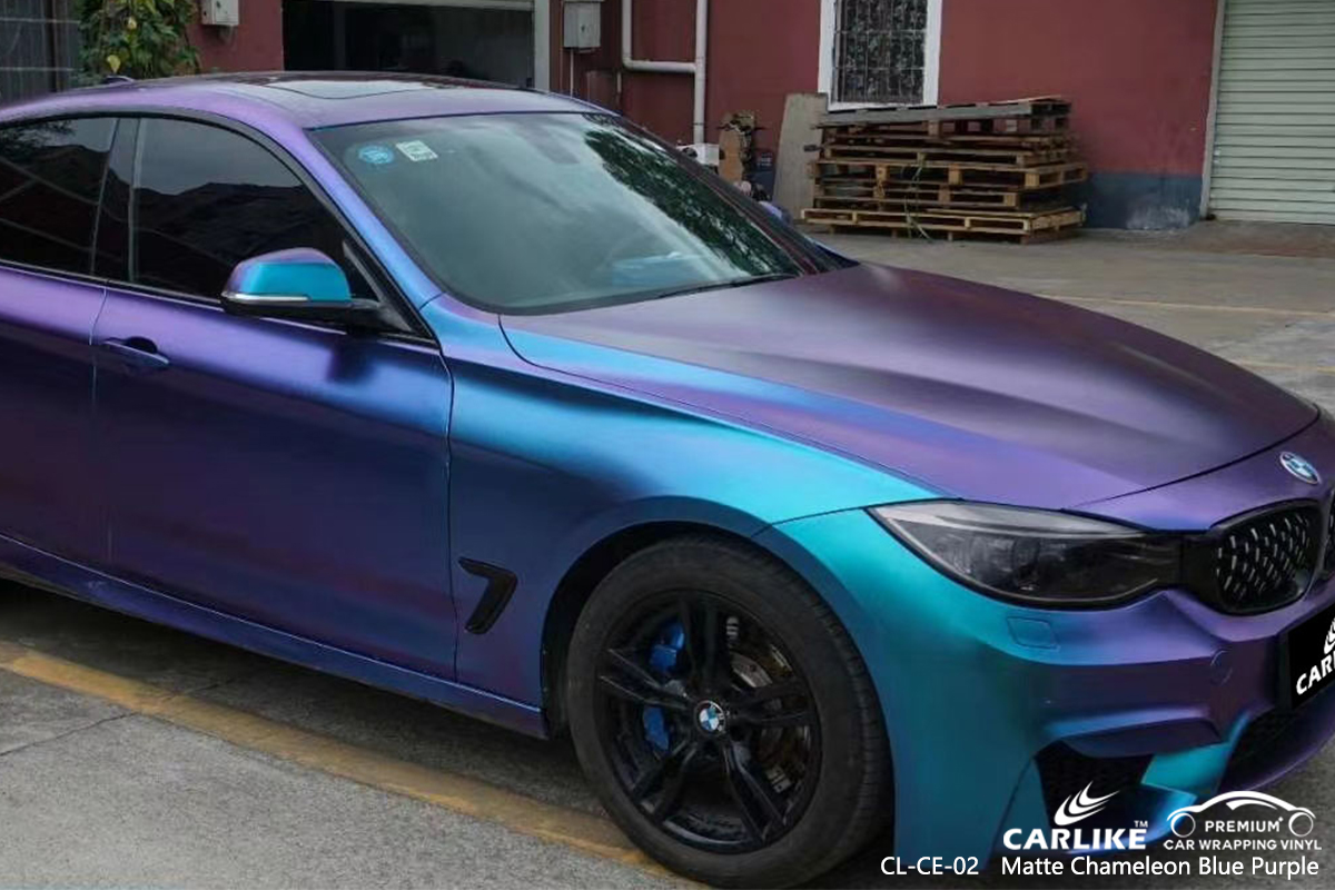 CL-CE-02 matte chameleon light blue to purple body wrap car supplier for BMW General Santos Philippines