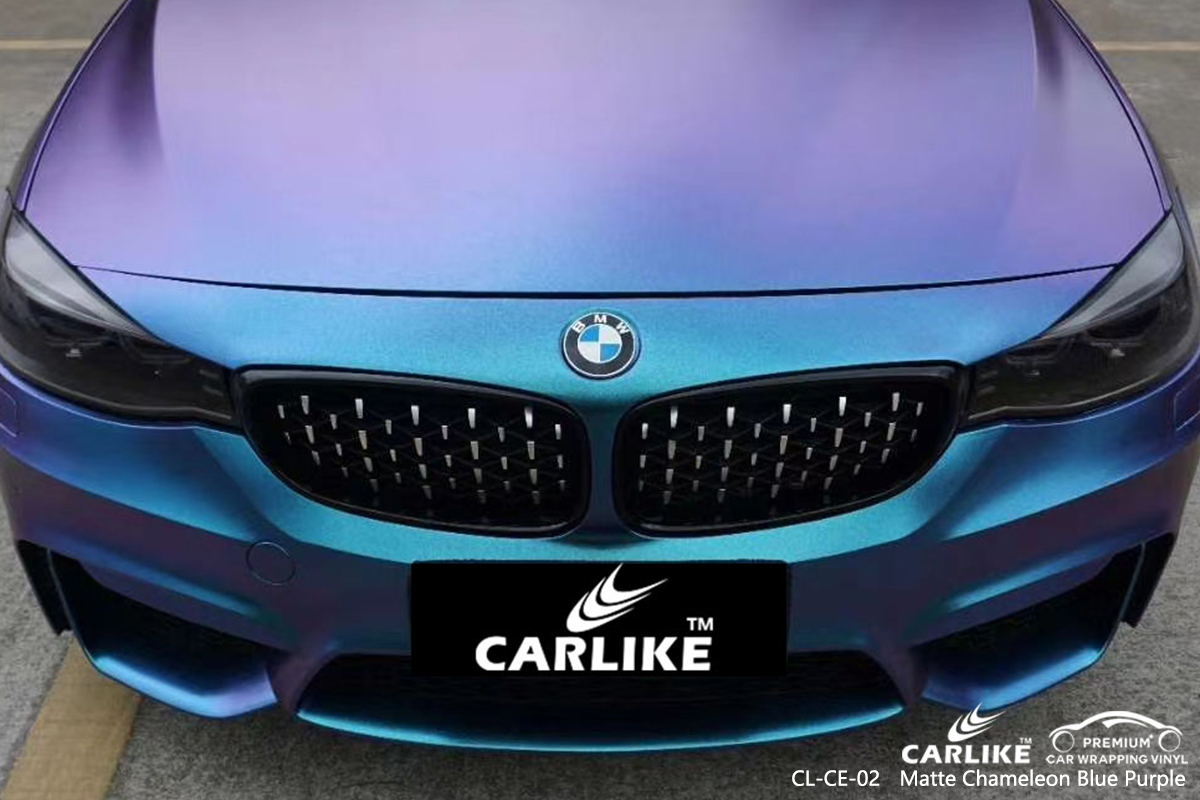 CL-CE-02 matte chameleon light blue to purple body wrap car supplier for BMW General Santos Philippines