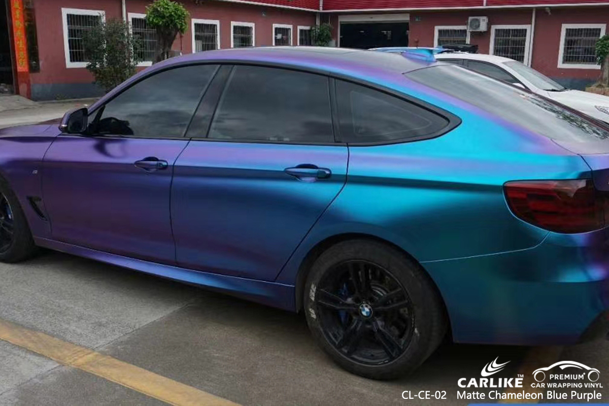 CL-CE-02 matte chameleon light blue to purple body wrap car supplier for BMW General Santos Philippines