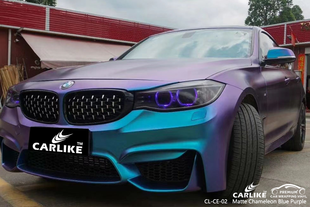 CL-CE-02 matte chameleon light blue to purple body wrap car supplier for BMW General Santos Philippines